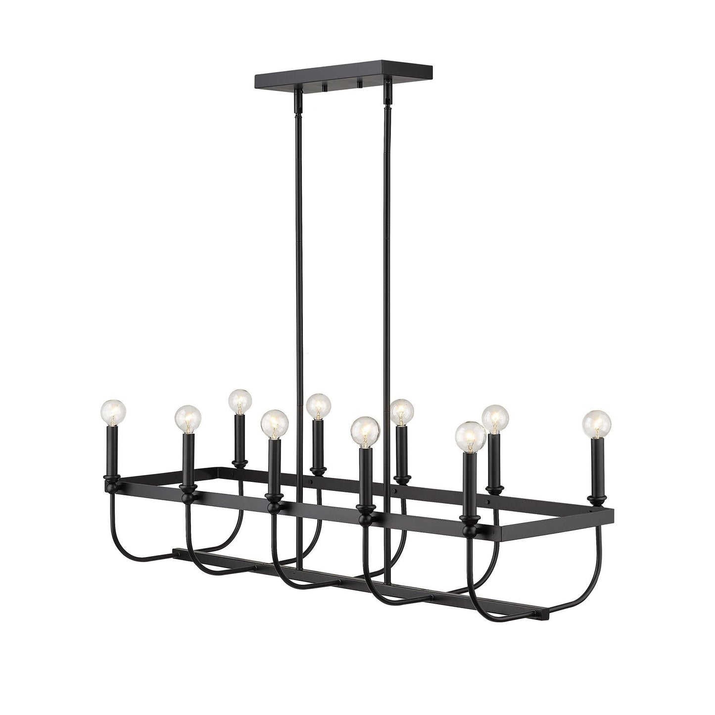 Beckett 10-Light Matte Black Island Pendant - AFS