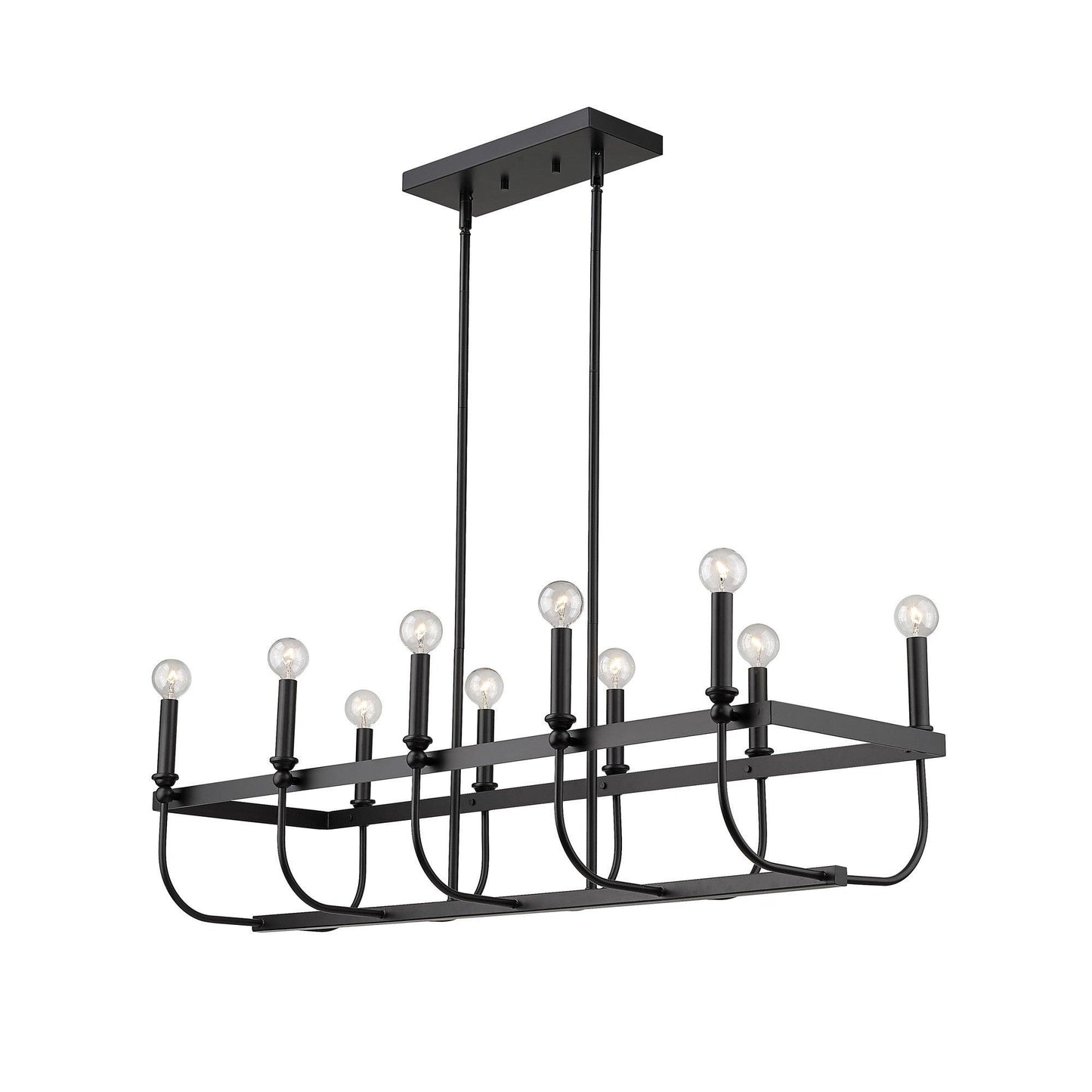 Beckett 10-Light Matte Black Island Pendant - AFS