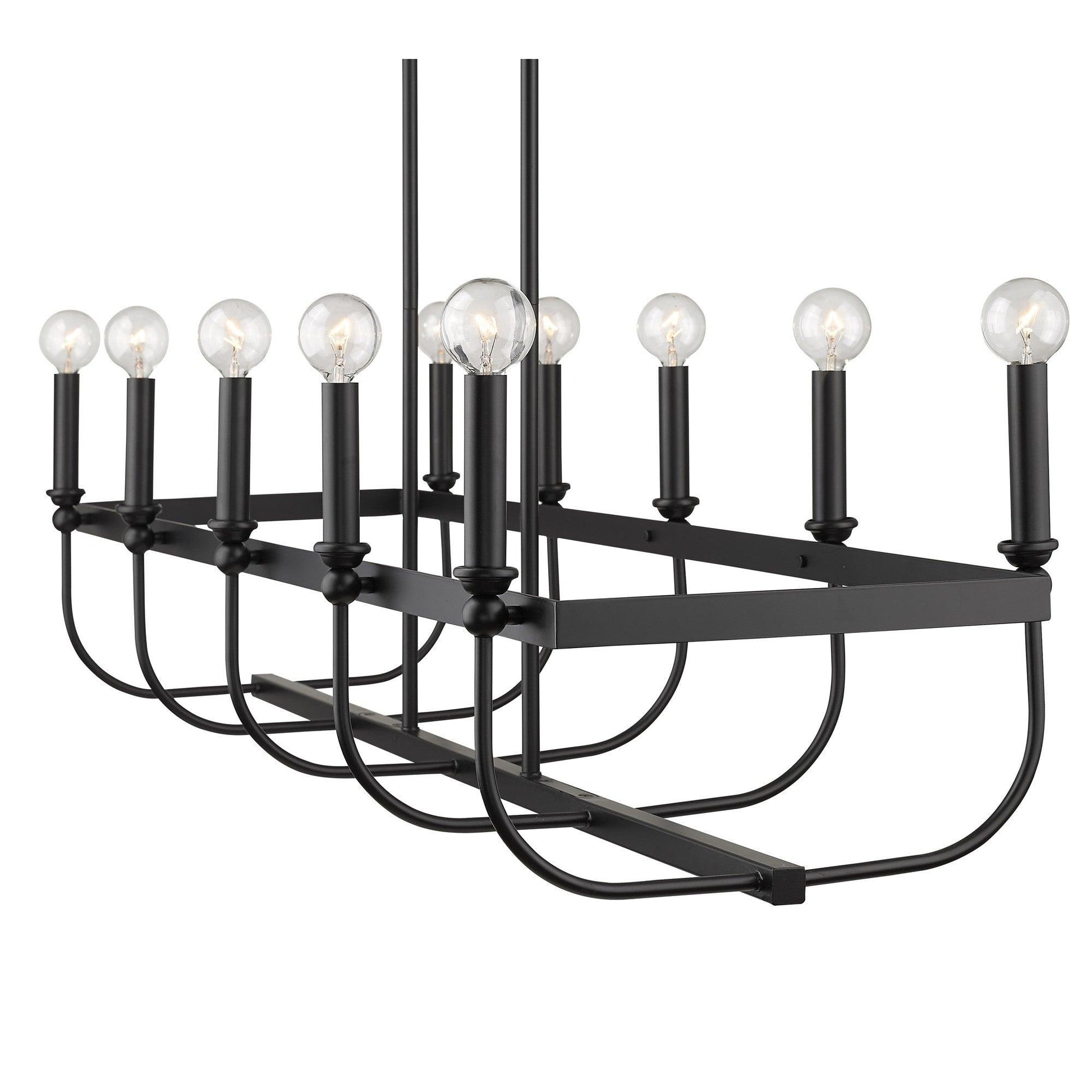 Beckett 10-Light Matte Black Island Pendant - AFS