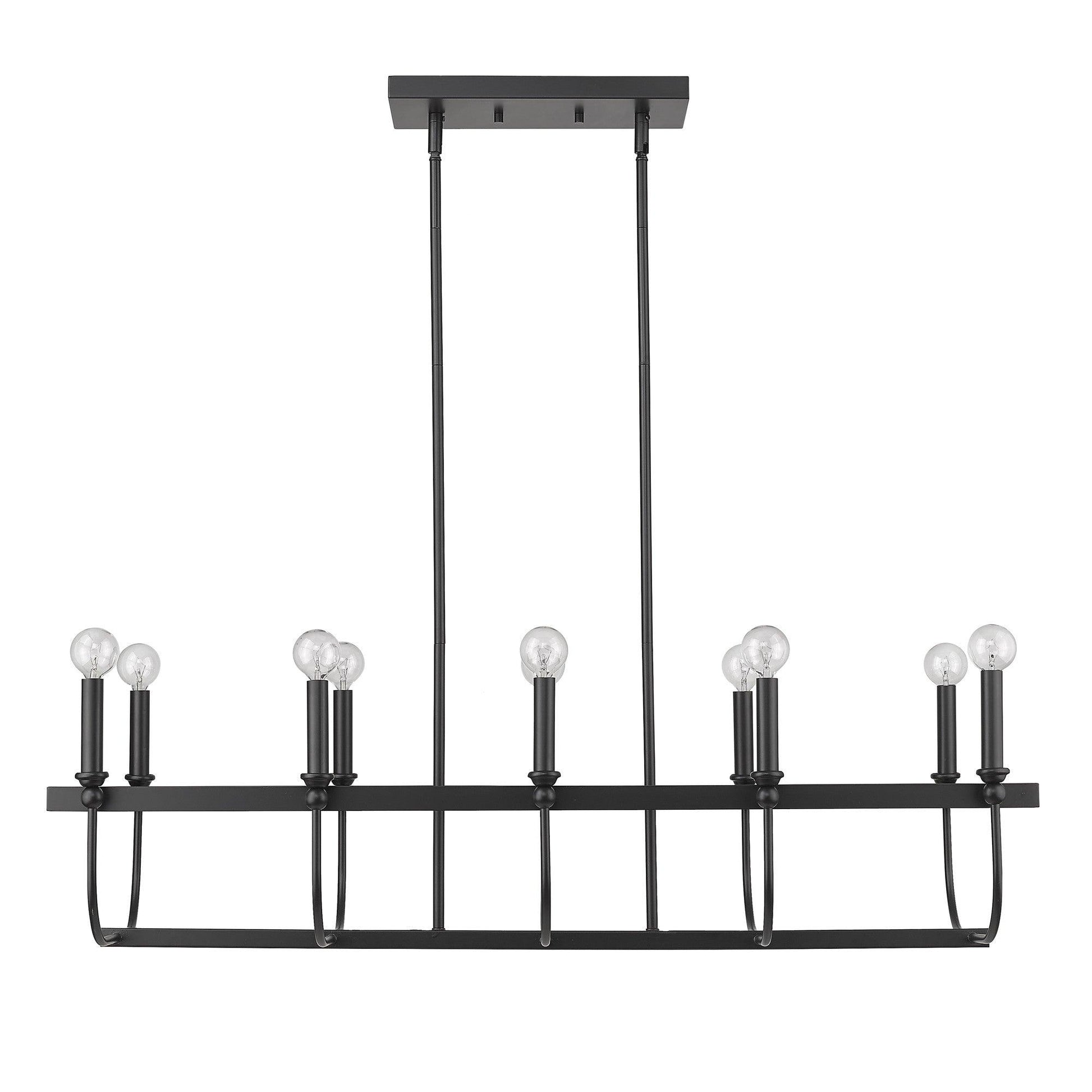 Beckett 10-Light Matte Black Island Pendant - AFS