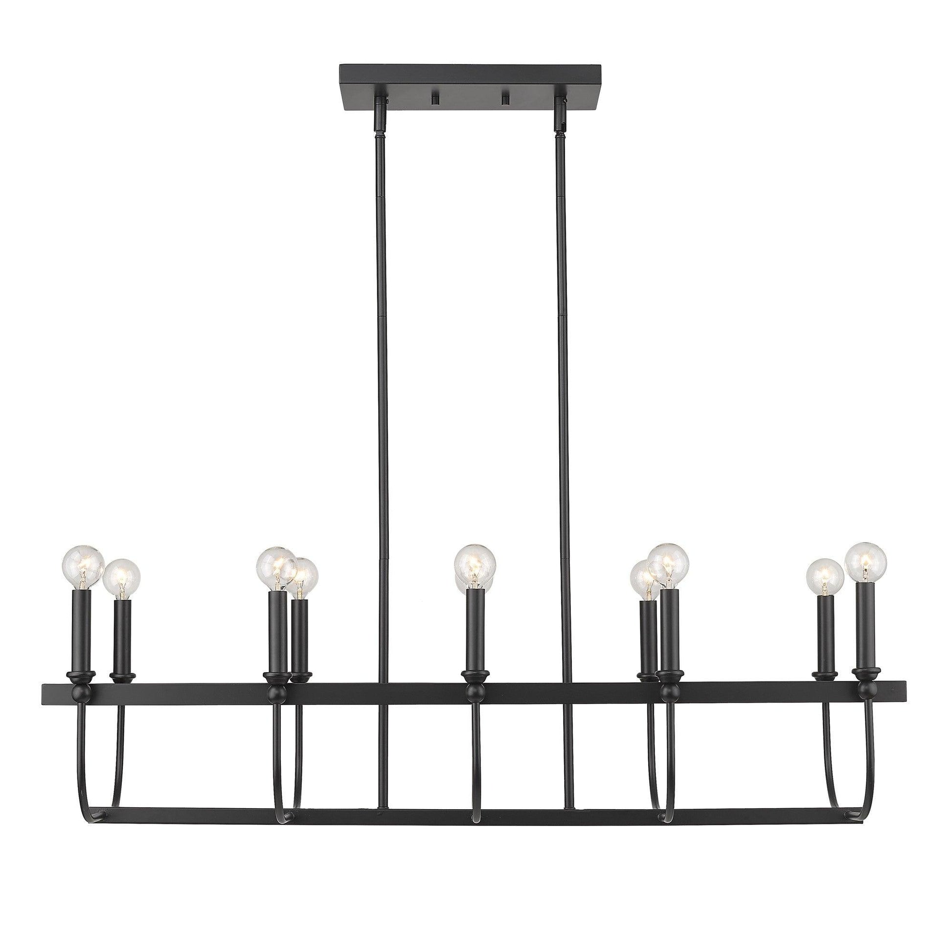 Beckett 10-Light Matte Black Island Pendant - AFS