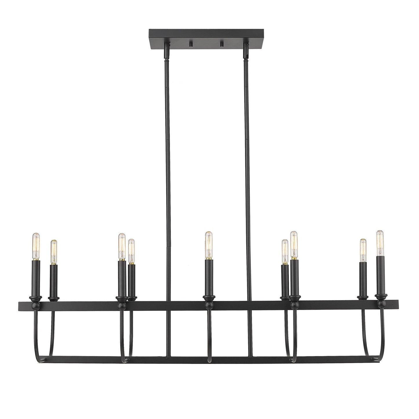 Beckett 10-Light Matte Black Island Pendant - AFS