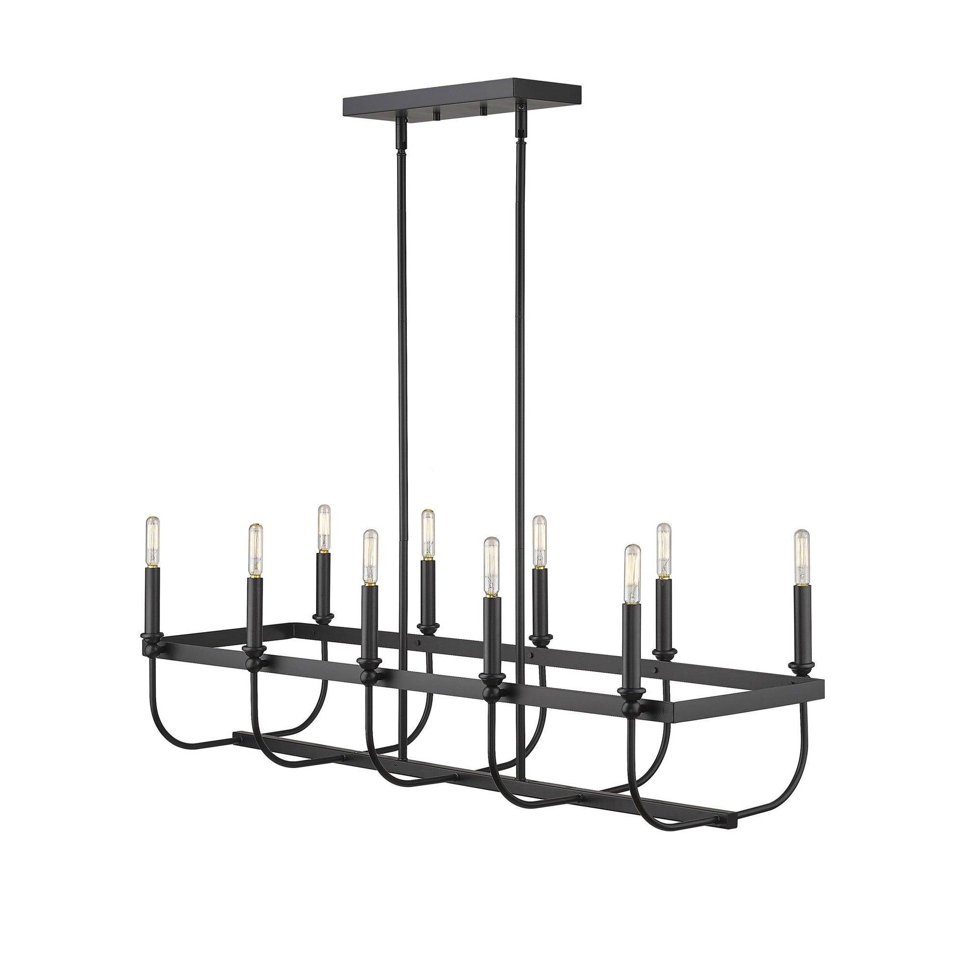 Beckett 10-Light Matte Black Island Pendant - AFS