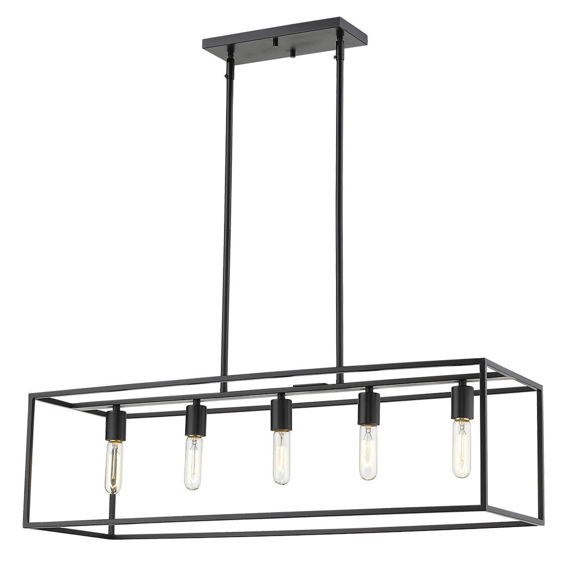 Cobar 5-Light Matte Black Island Pendant - AFS