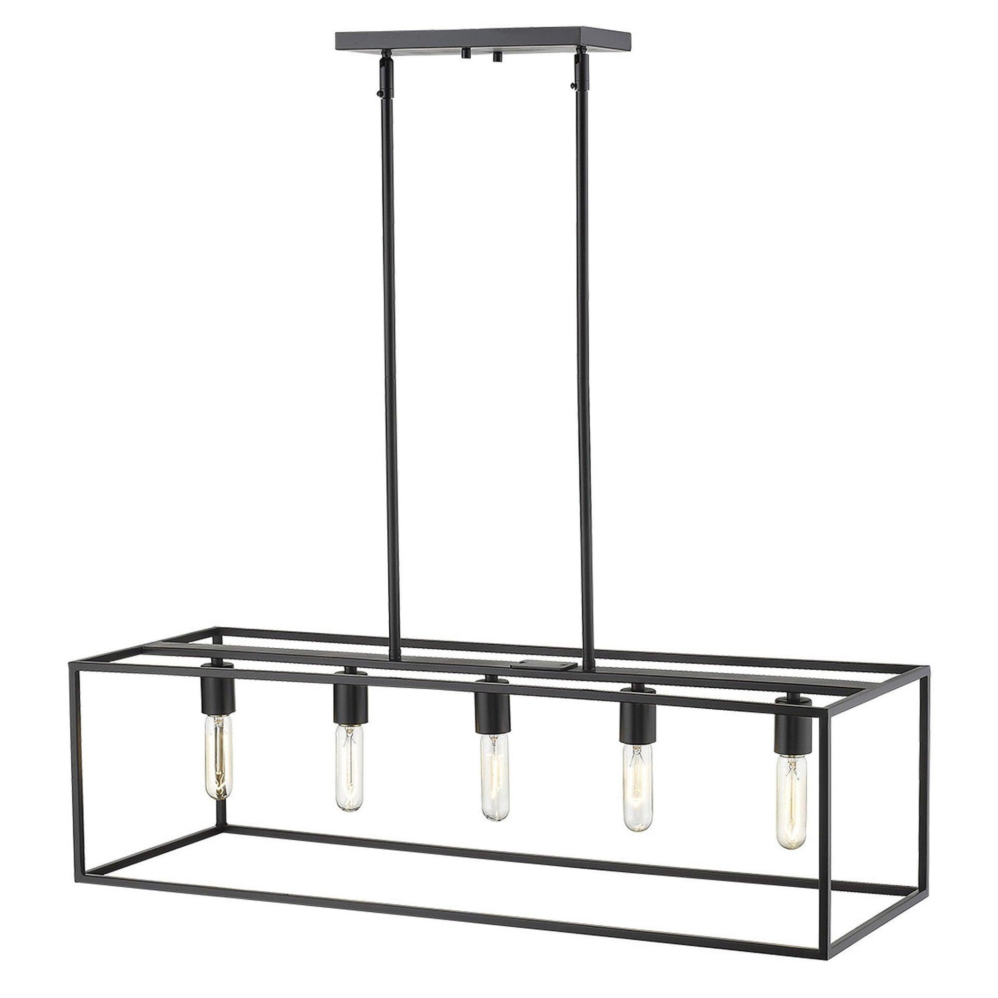 Cobar 5-Light Matte Black Island Pendant - AFS