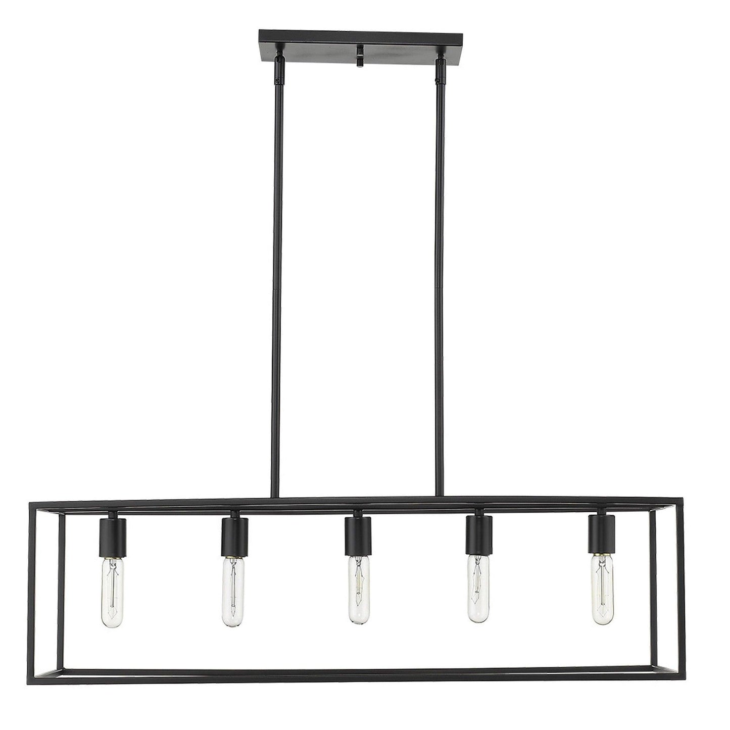 Cobar 5-Light Matte Black Island Pendant - AFS