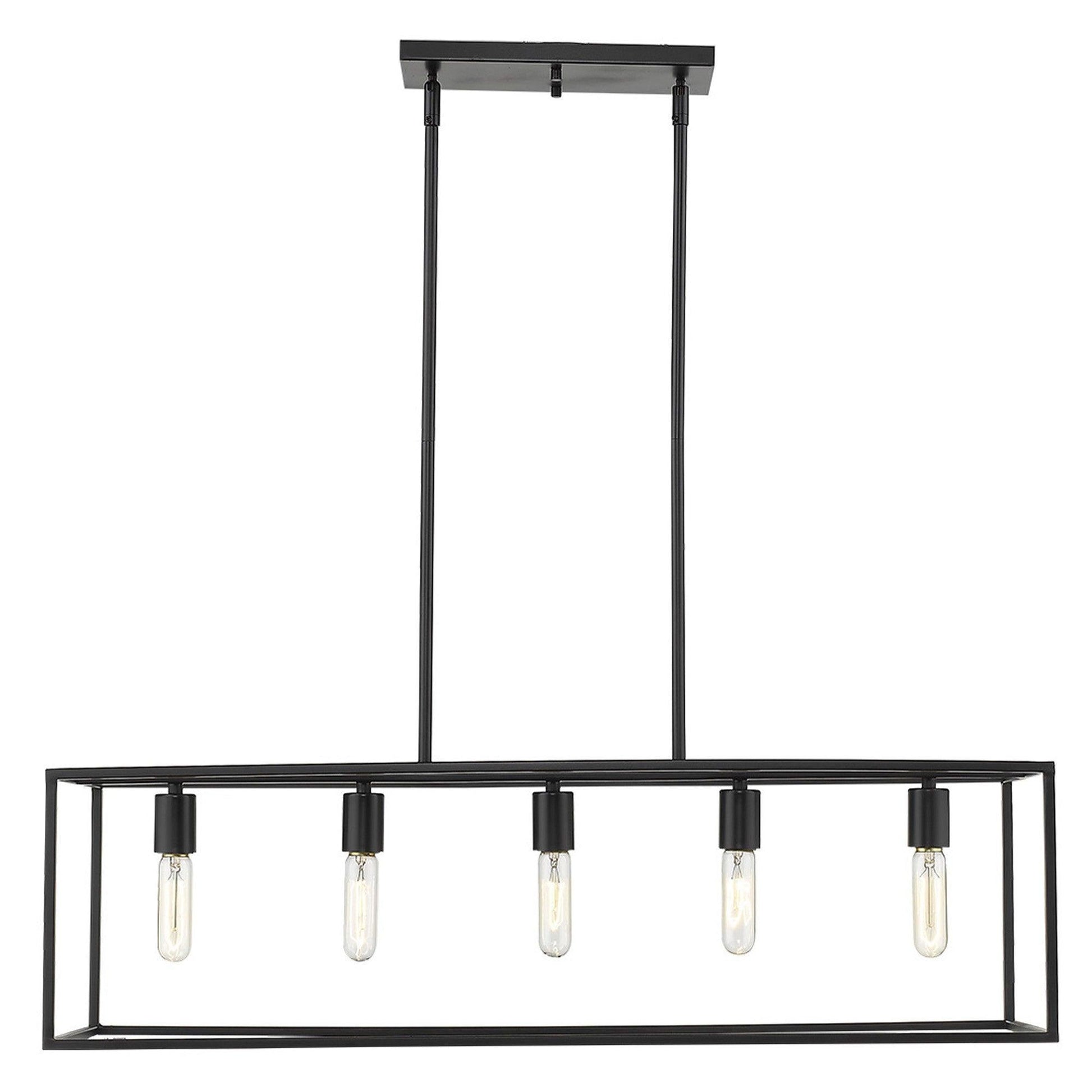 Cobar 5-Light Matte Black Island Pendant - AFS