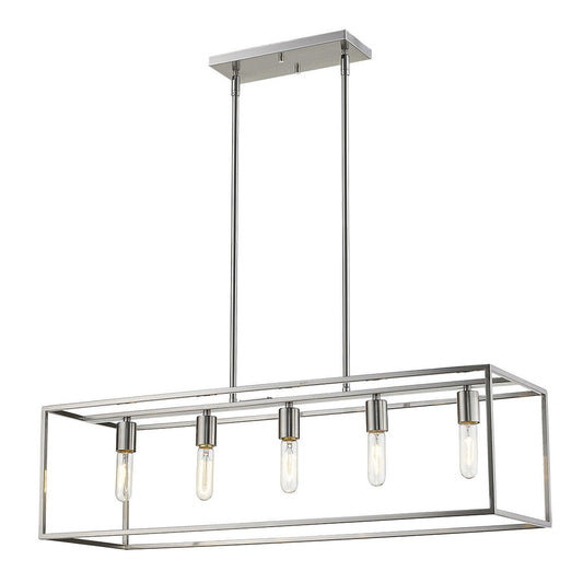 Cobar 5-Light Satin Nickel Island Pendant - AFS