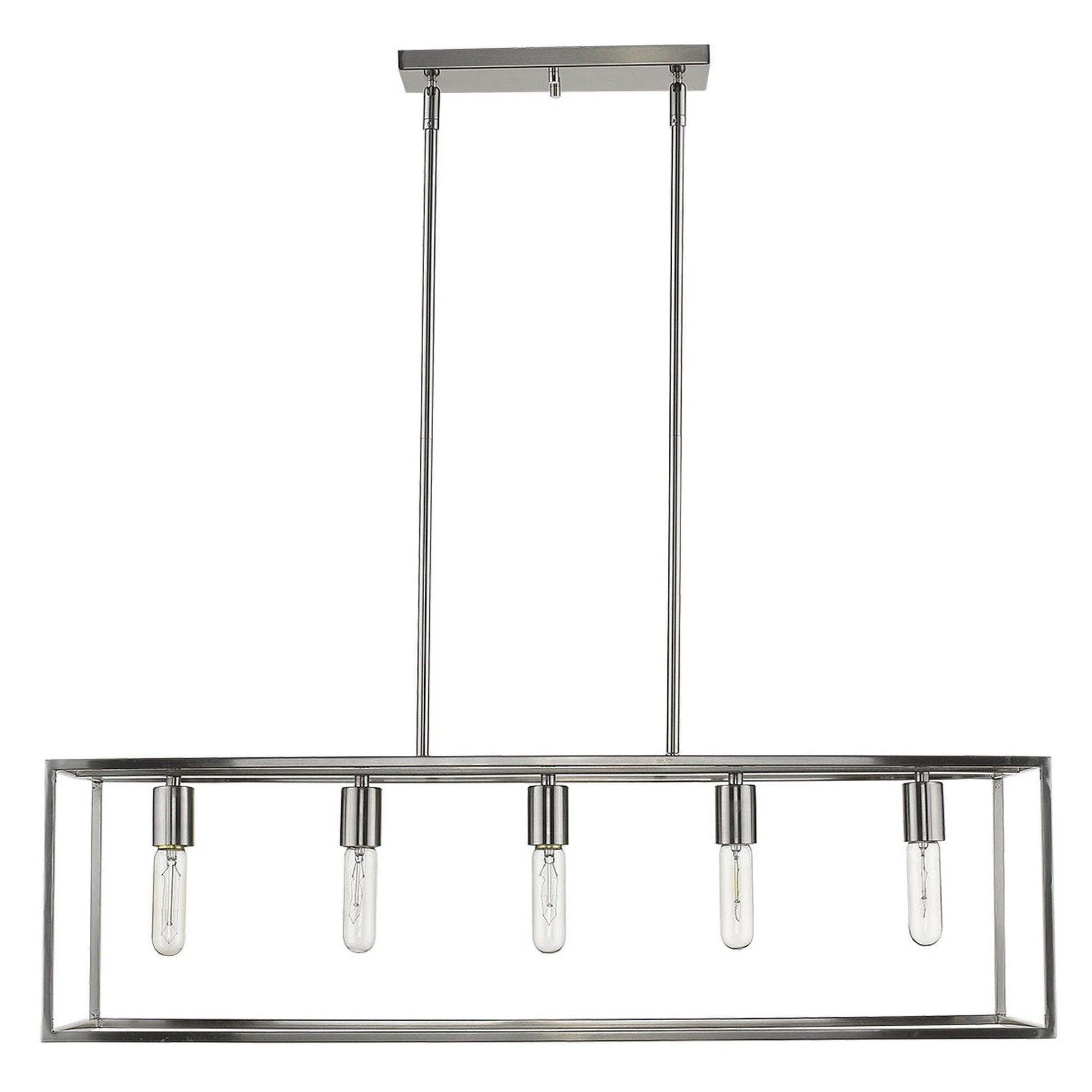 Cobar 5-Light Satin Nickel Island Pendant - AFS