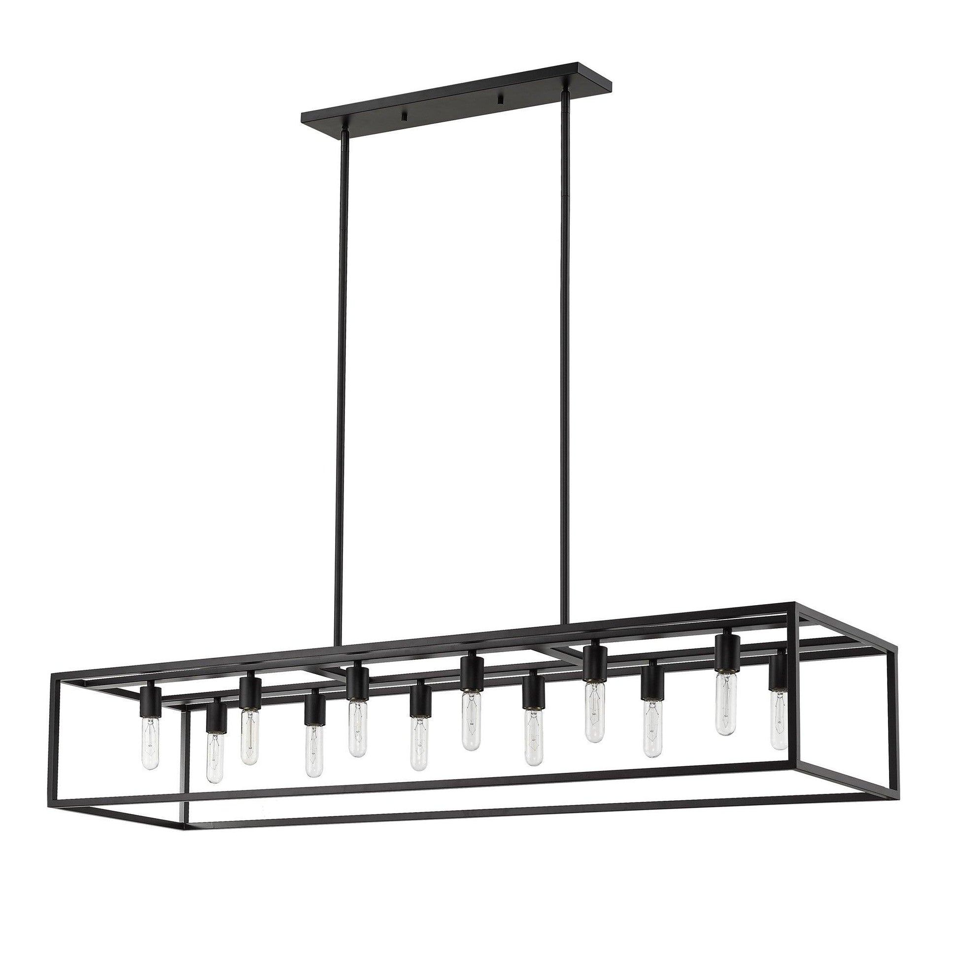 Cobar 12-Light Matte Black Island Pendant - AFS