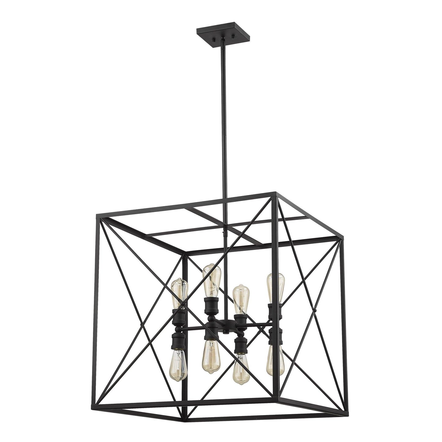 Brooklyn 8-Light Matte Black Pendant - AFS