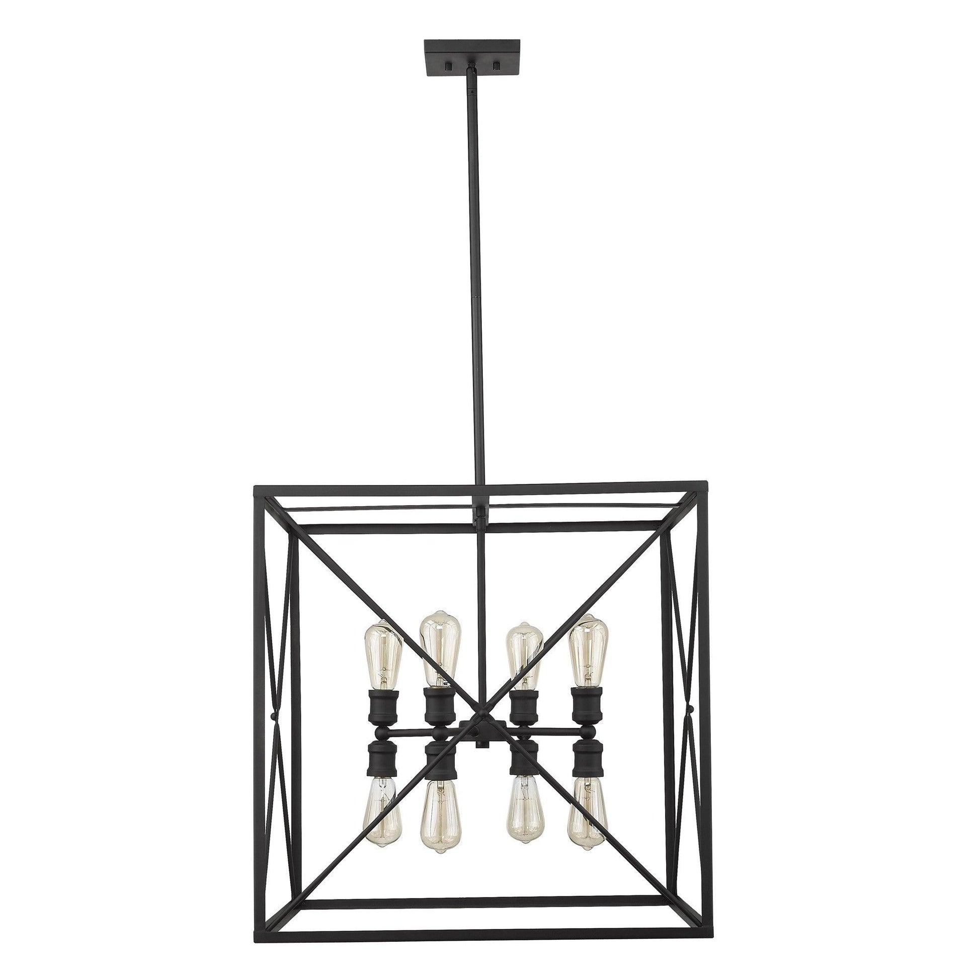 Brooklyn 8-Light Matte Black Pendant - AFS