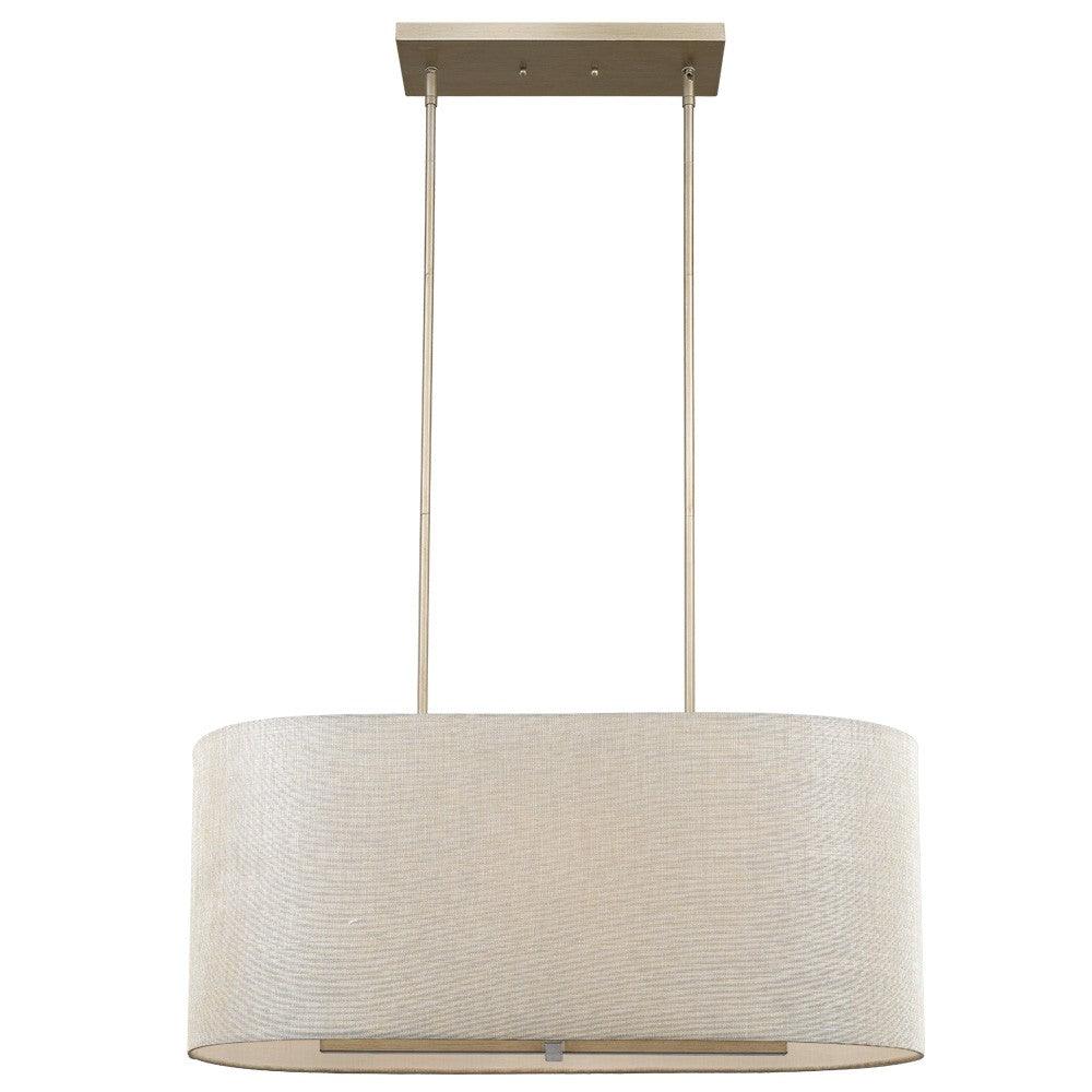 Daria 6-Light Washed Gold Island Pendant With Washed Gold And White Shade - AFS