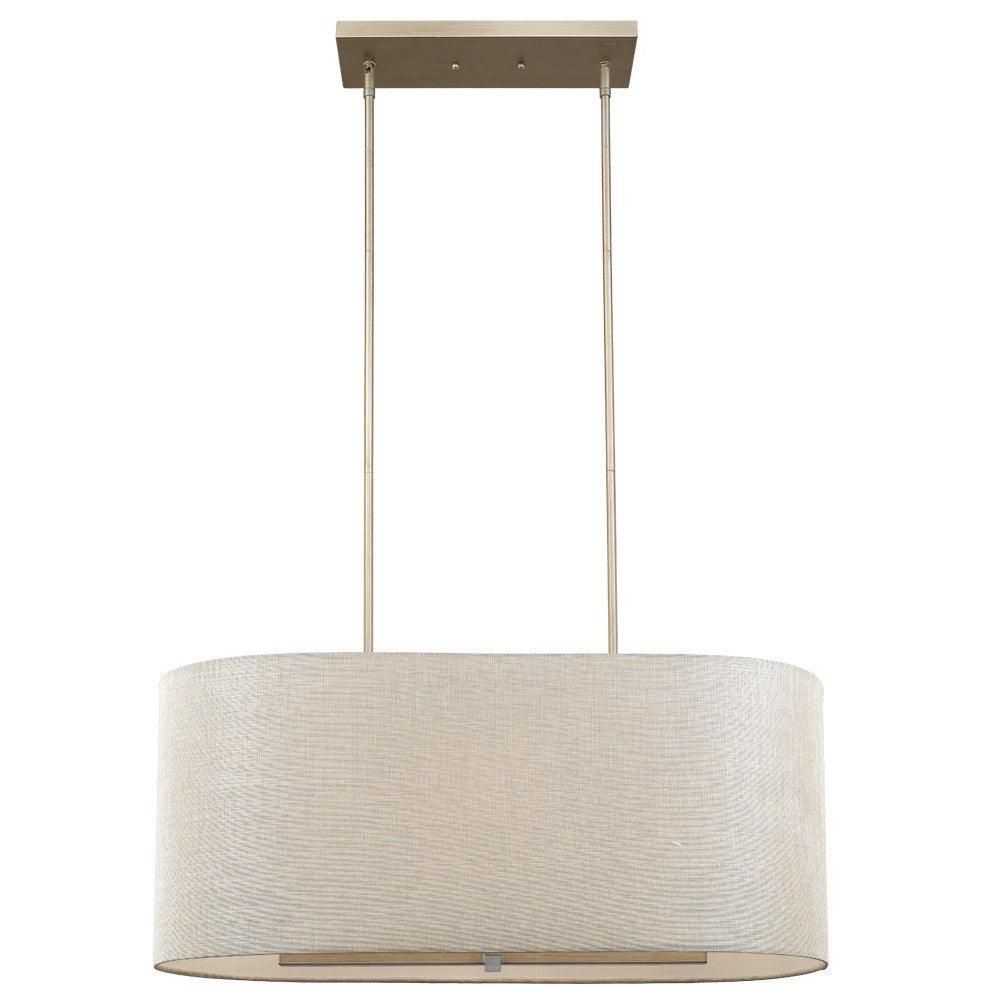 Daria 6-Light Washed Gold Island Pendant With Washed Gold And White Shade - AFS