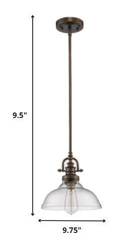 Antique Bronze Hanging Light with Glass Dome Shade - AFS