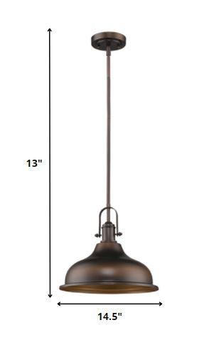 Antique Bronze Hanging Light with Dome Shade - AFS