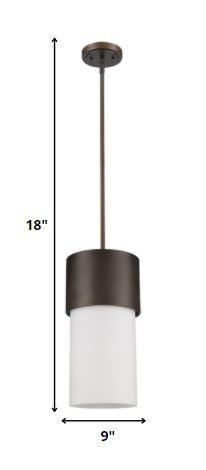 Midtown 1-Light Oil-Rubbed Bronze Pendant With Frosted Glass Shade - AFS