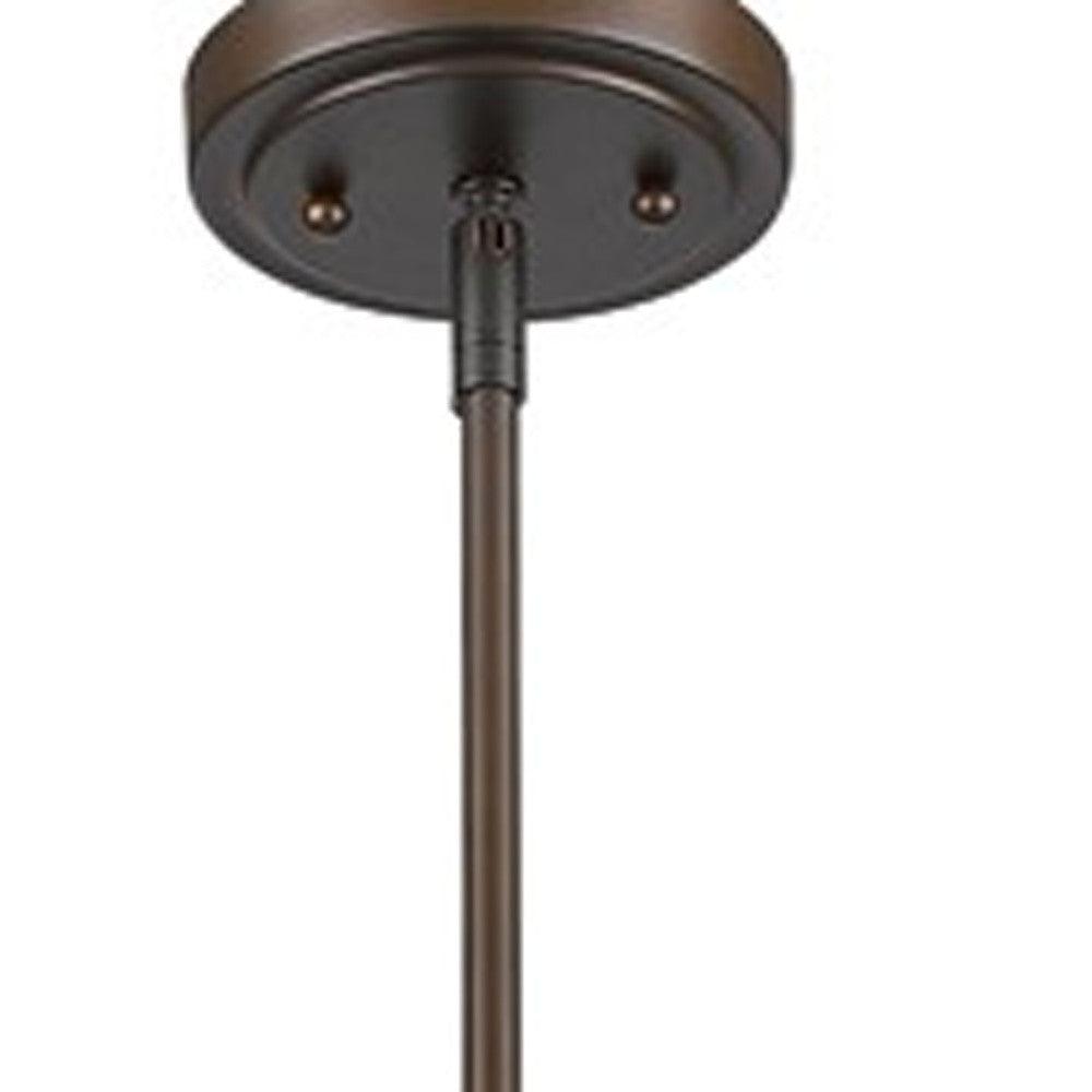 Midtown 1-Light Oil-Rubbed Bronze Pendant With Frosted Glass Shade - AFS