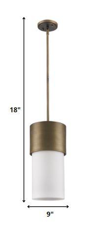 Midtown 1-Light Raw Brass Pendant With Frosted Glass Shade - AFS