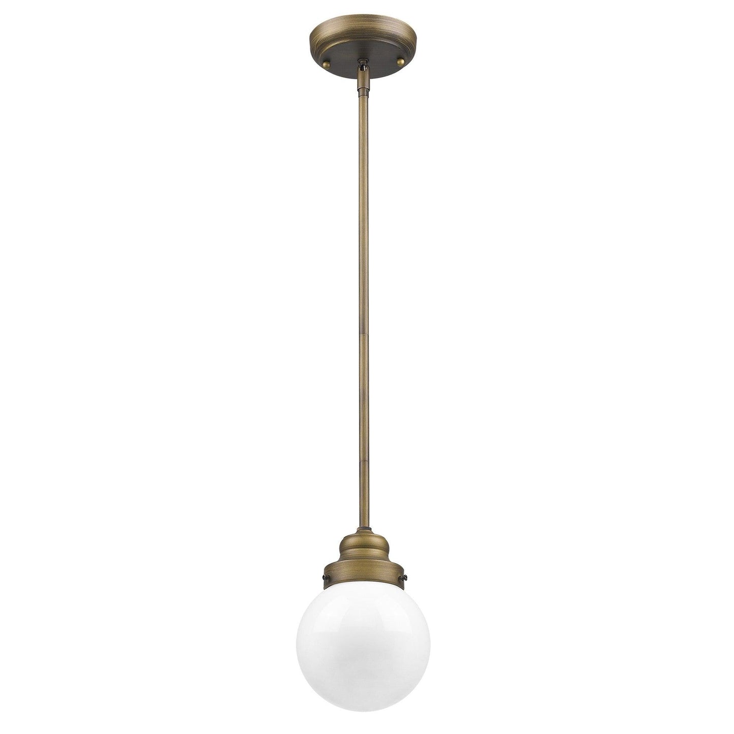 Brushed Gold Metal Hanging with Round Glass Shade - AFS