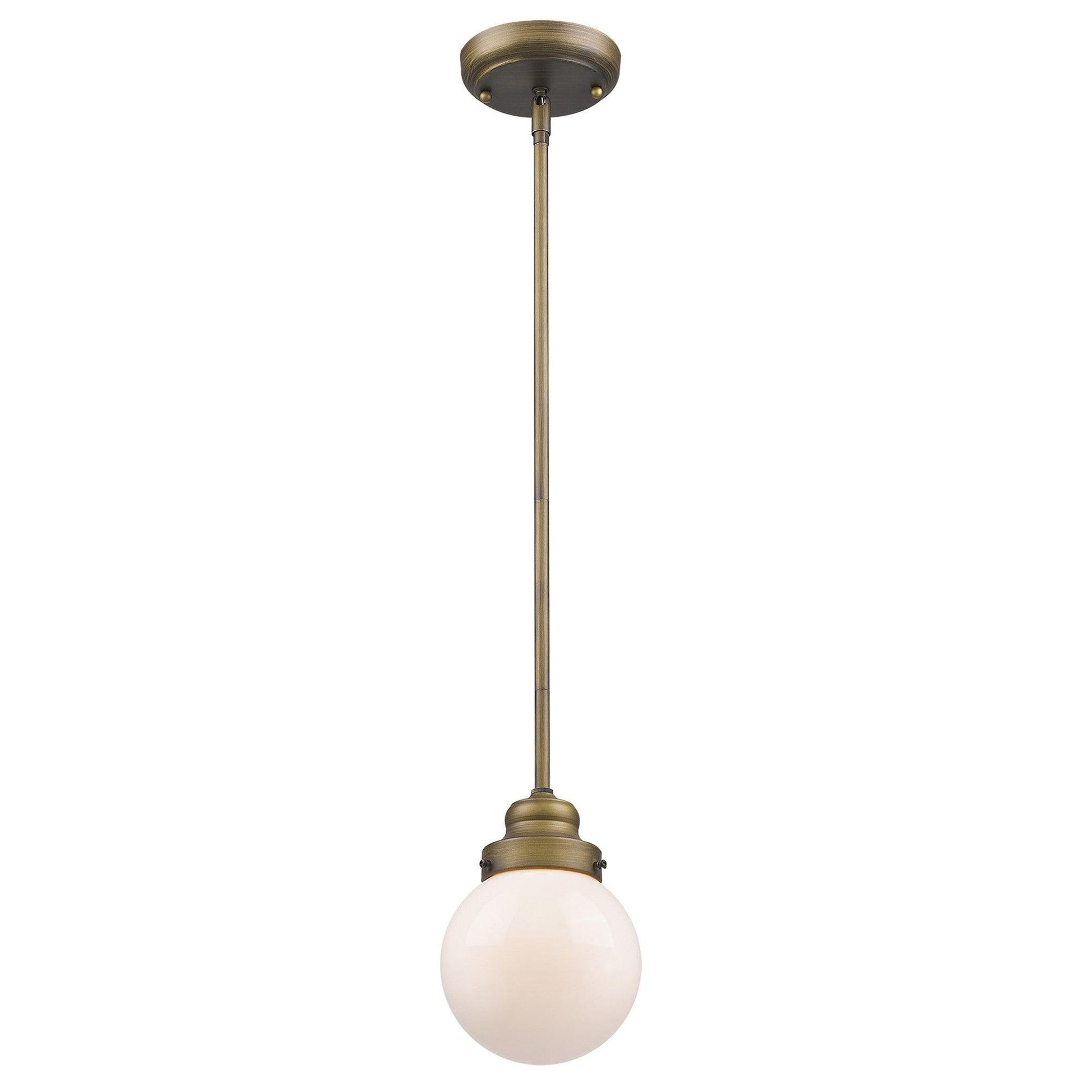 Brushed Gold Metal Hanging with Round Glass Shade - AFS