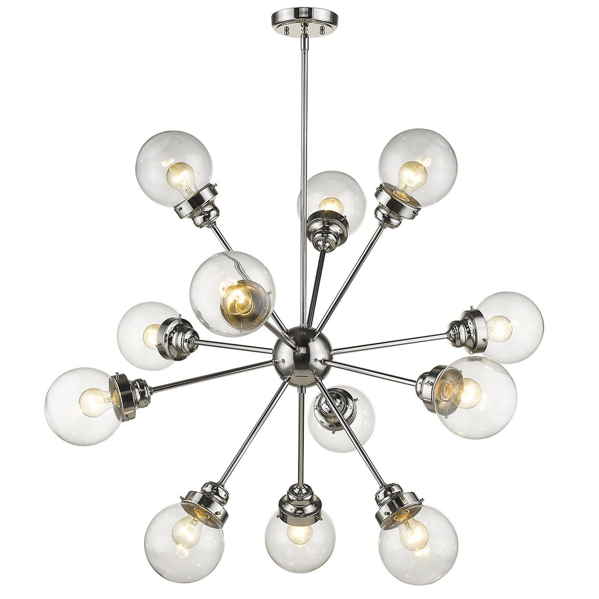 Portsmith 12-Light Polished Nickel Chandelier - AFS