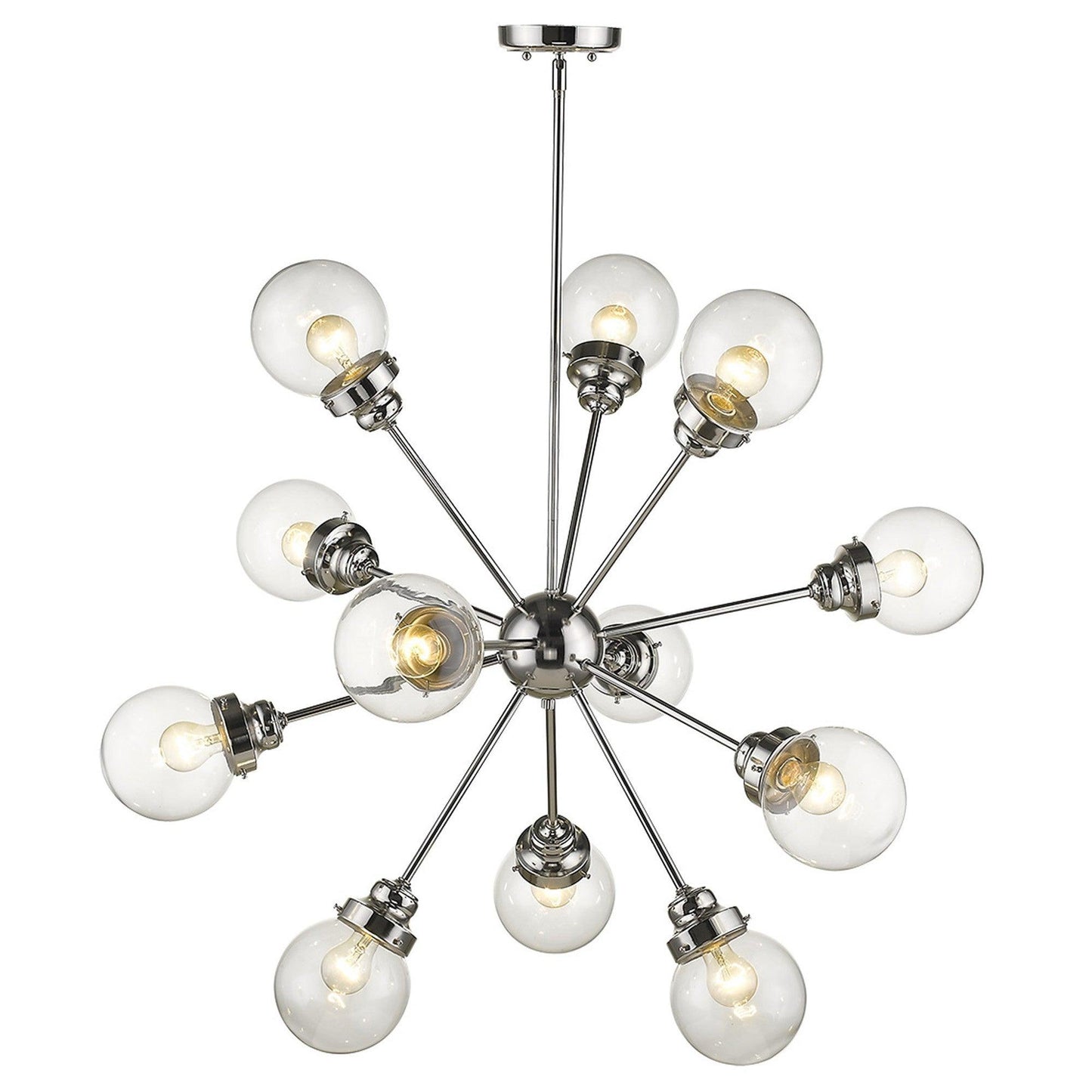 Portsmith 12-Light Polished Nickel Chandelier - AFS