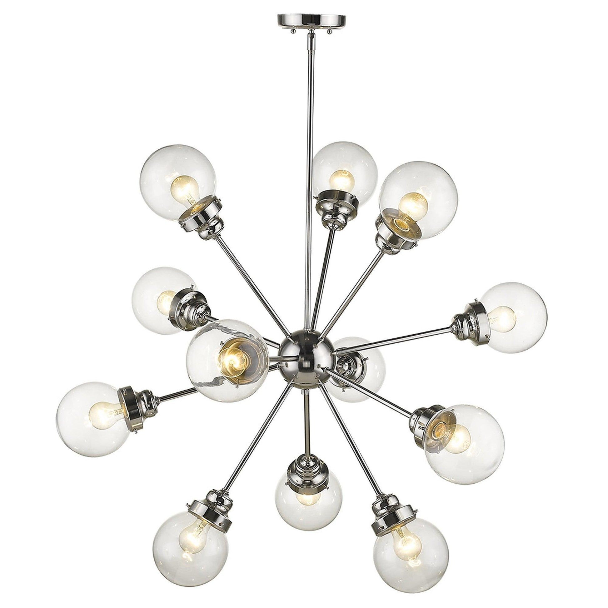 Portsmith 12-Light Polished Nickel Chandelier - AFS