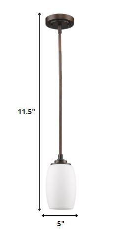 Bronze Hanging Light with Frosted Glass Shade - AFS