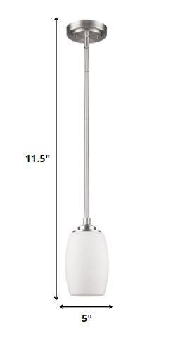 Silver Hanging Light with Frosted Glass Shade - AFS