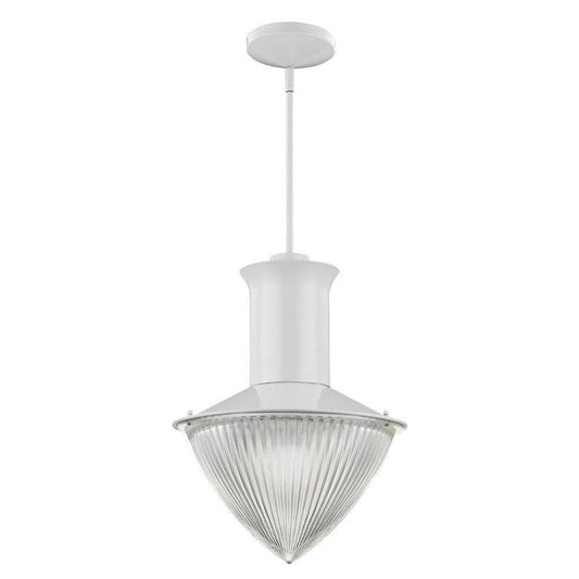 Skylar 1-Light White Pendant With Halophane Glass Shade - AFS