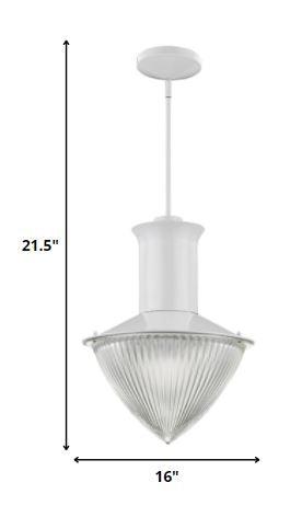 Skylar 1-Light White Pendant With Halophane Glass Shade - AFS