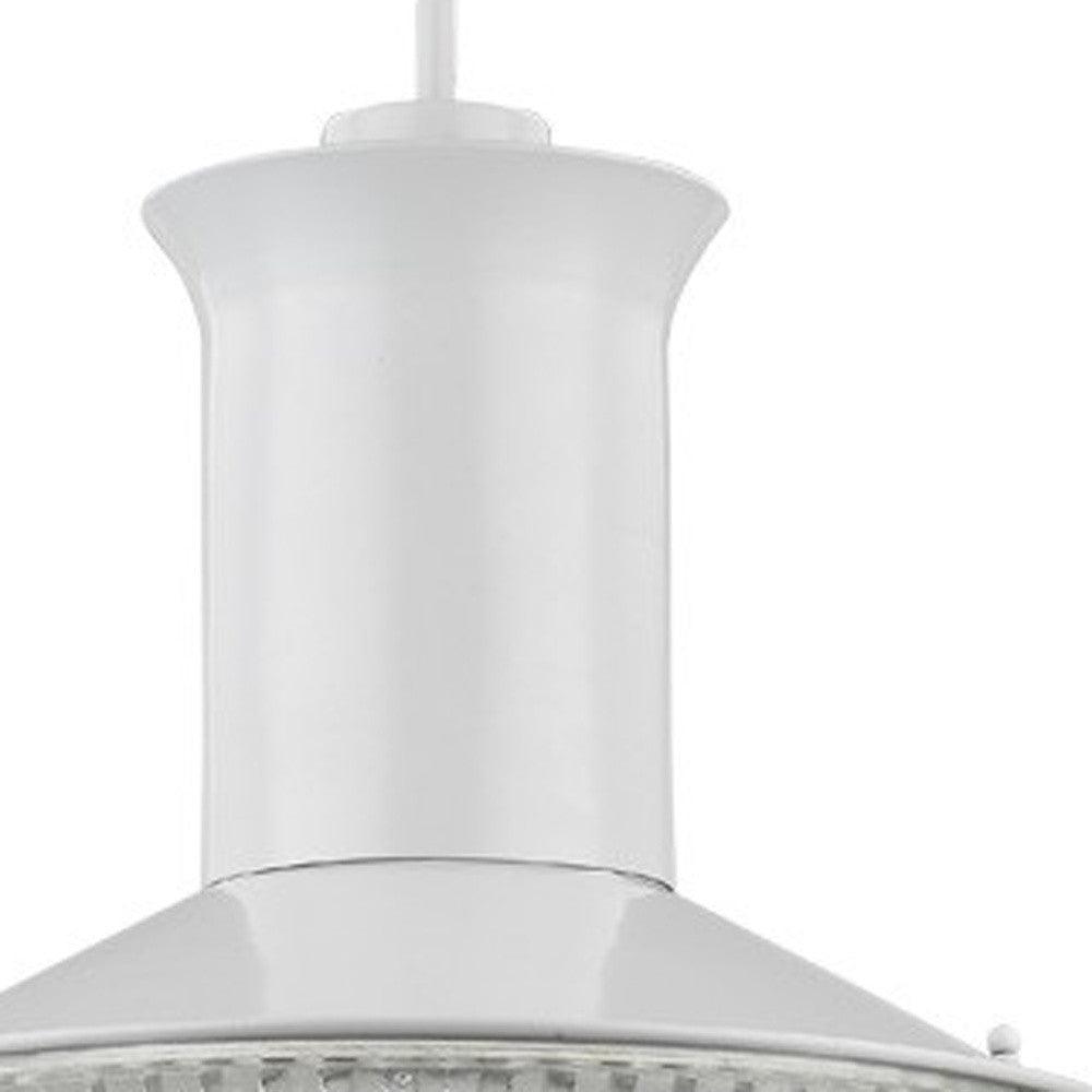 Skylar 1-Light White Pendant With Halophane Glass Shade - AFS