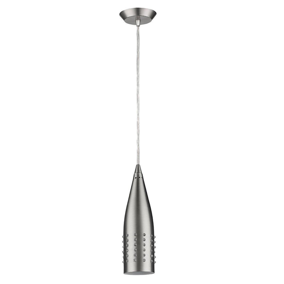 Narrow Silver Hanging Light with Glass Studs - AFS