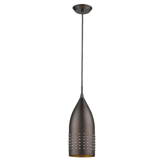 Bronze Hanging Light with Glass Studs - AFS