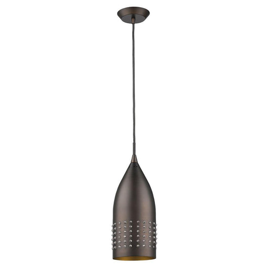 Bronze Hanging Light with Glass Studs - AFS