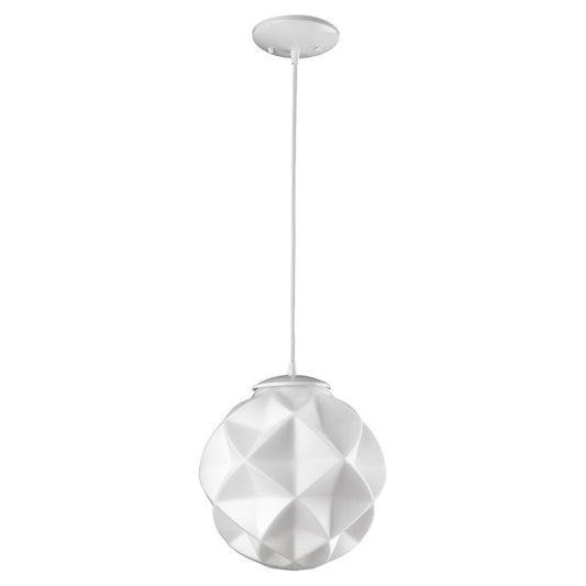 Nova 1-Light White Mini Pendant With Geometric Globe Shade - AFS