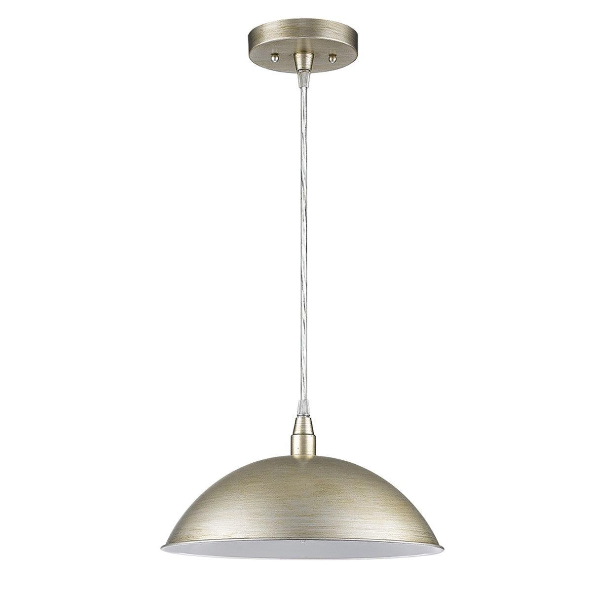 Silver Metal Hanging Light with Dome Shade - AFS