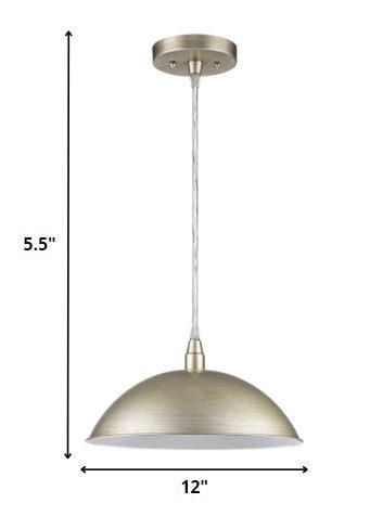 Silver Metal Hanging Light with Dome Shade - AFS