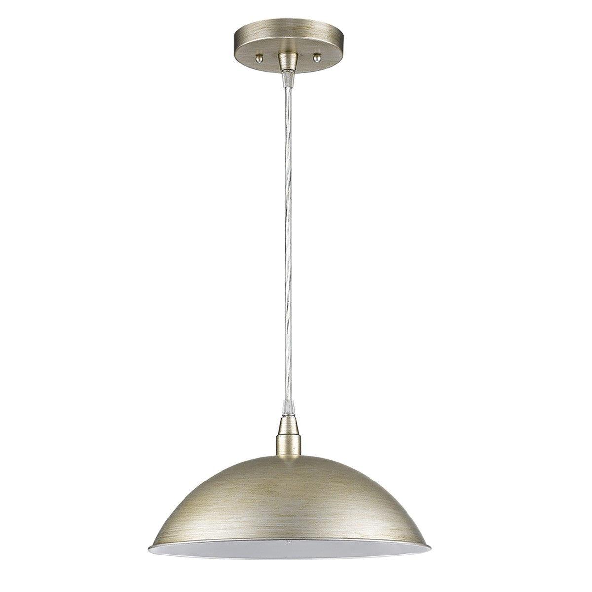 Silver Metal Hanging Light with Dome Shade - AFS