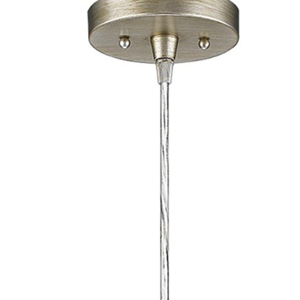 Silver Metal Hanging Light with Dome Shade - AFS