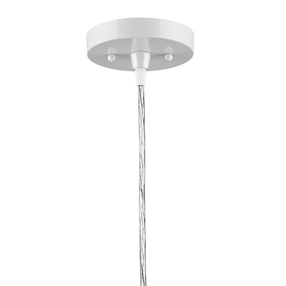 White Metal Hanging Light with Dome Shade - AFS