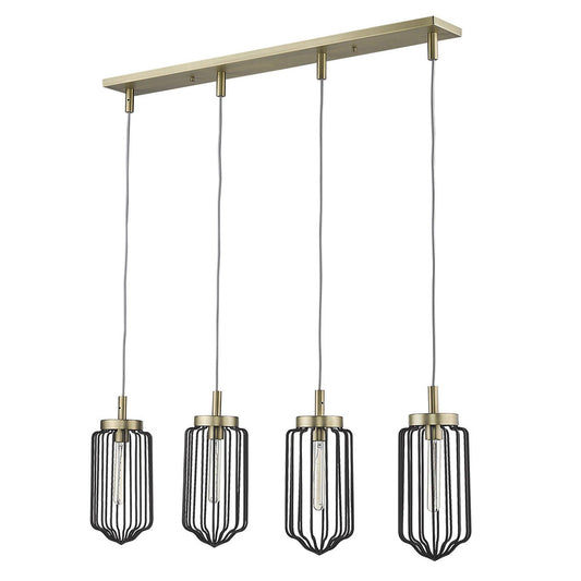 Reece 4-Light Aged Brass Island Pendant - AFS