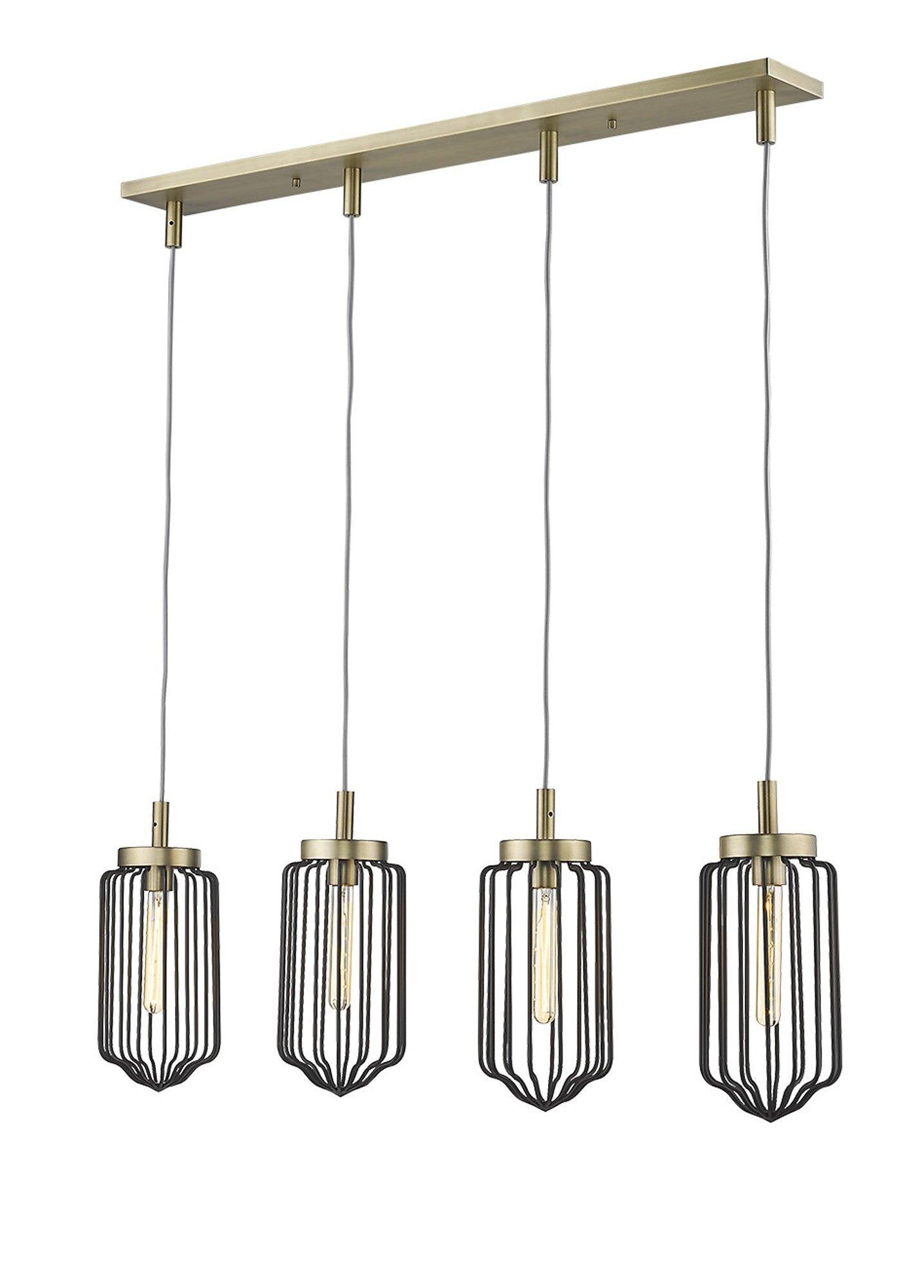 Reece 4-Light Aged Brass Island Pendant - AFS