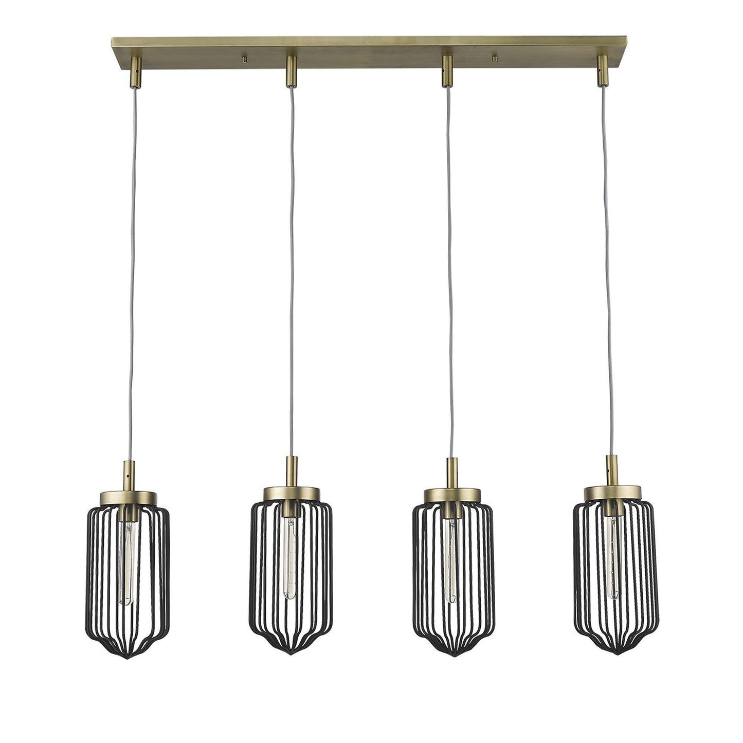 Reece 4-Light Aged Brass Island Pendant - AFS