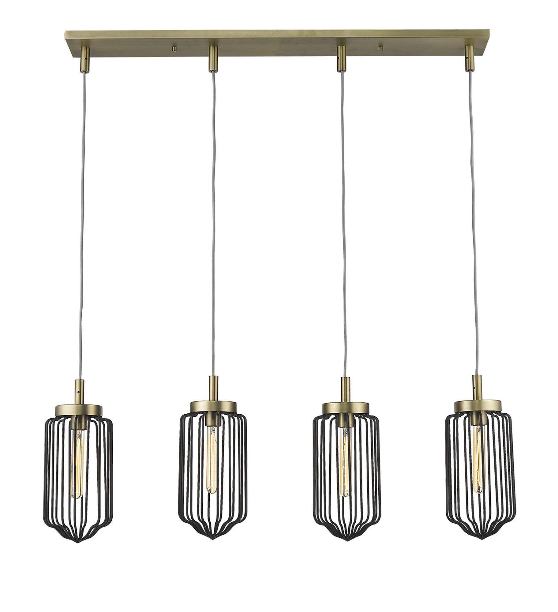 Reece 4-Light Aged Brass Island Pendant - AFS