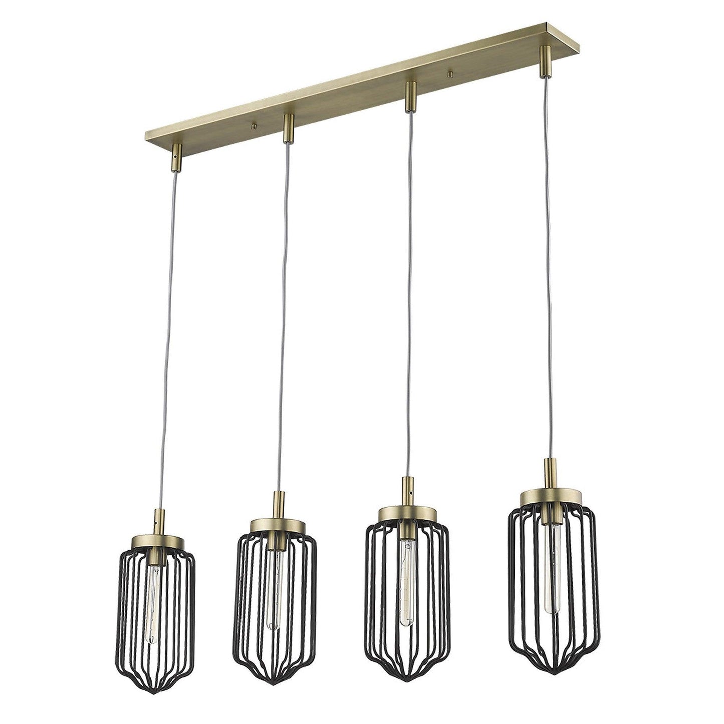 Reece 4-Light Aged Brass Island Pendant - AFS