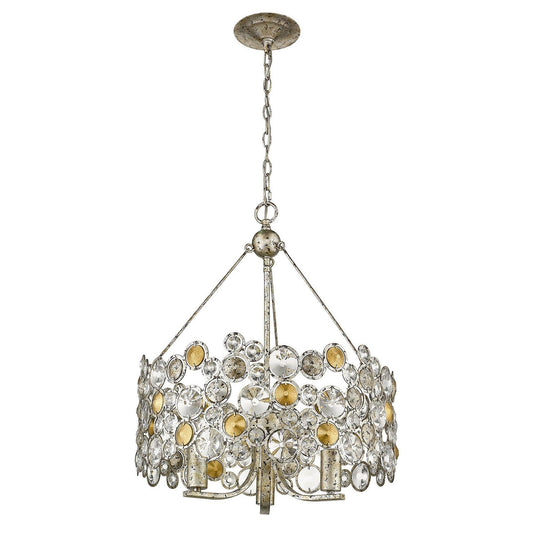 Vitozzi 3-Light Antique Silver Leaf Chandelier - AFS