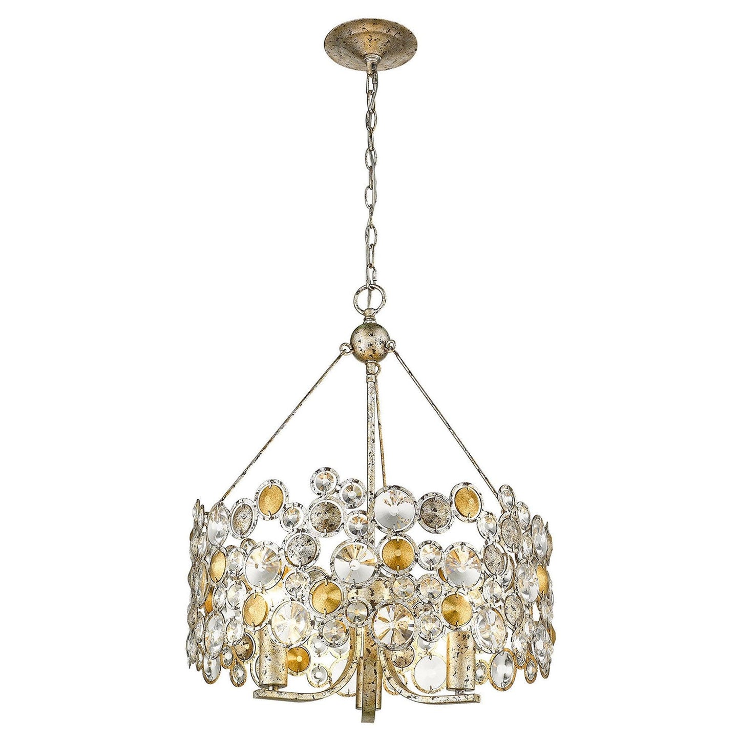 Vitozzi 3-Light Antique Silver Leaf Chandelier - AFS