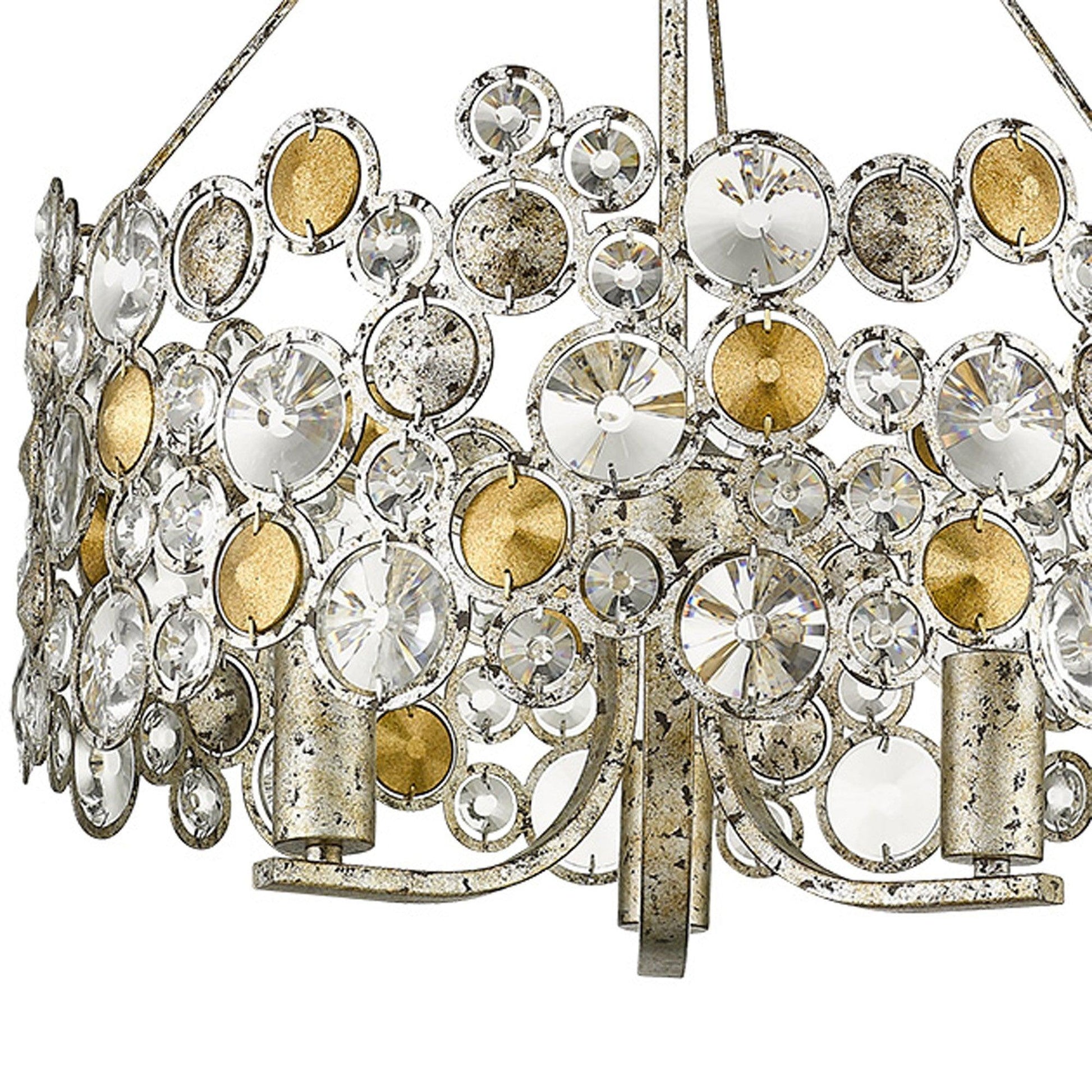 Vitozzi 3-Light Antique Silver Leaf Chandelier - AFS